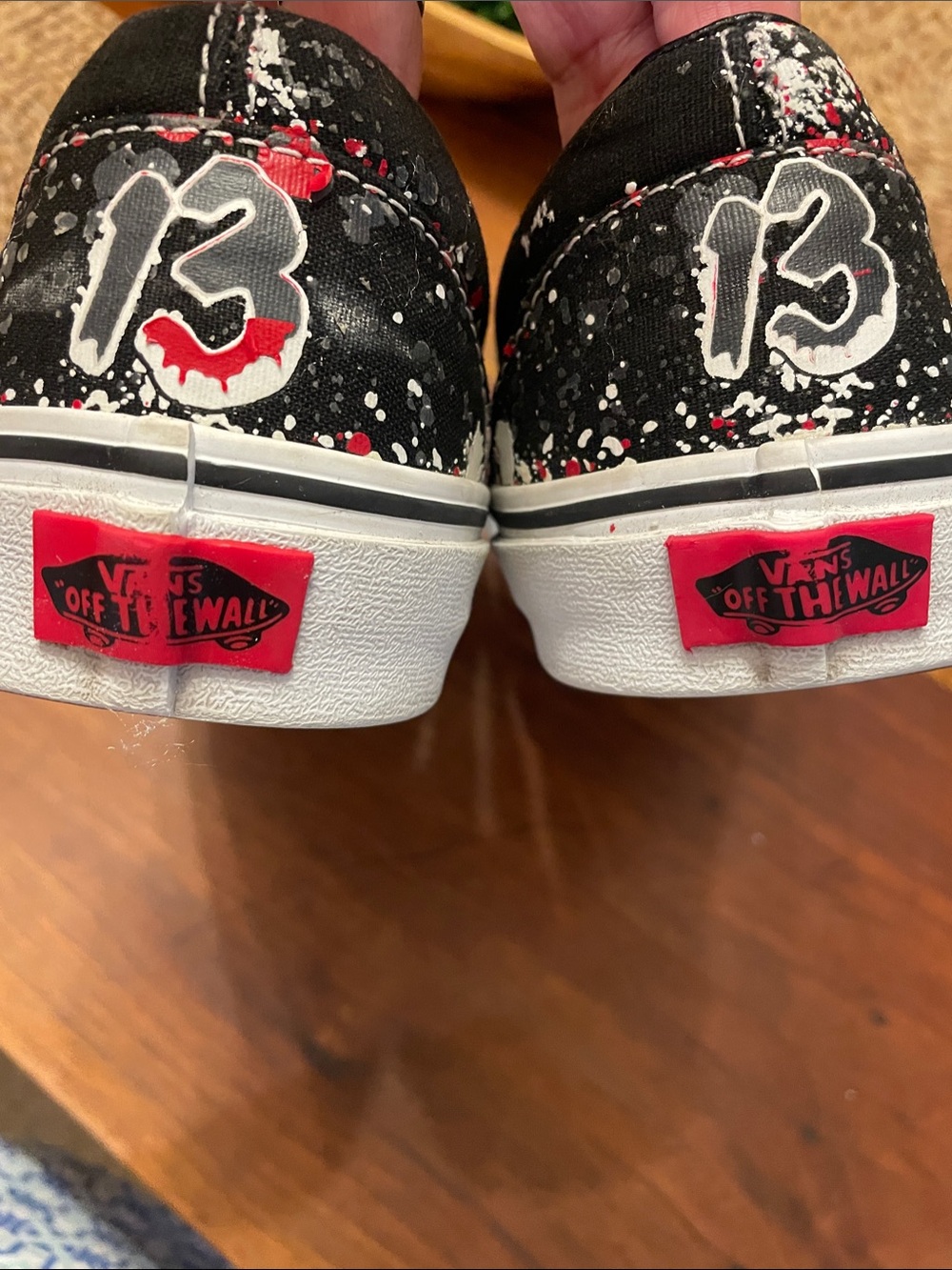 Vans J Voorhees Black/White/Red Friday the 13th Slip-On Graphic Shoes - Picture 10 of 11